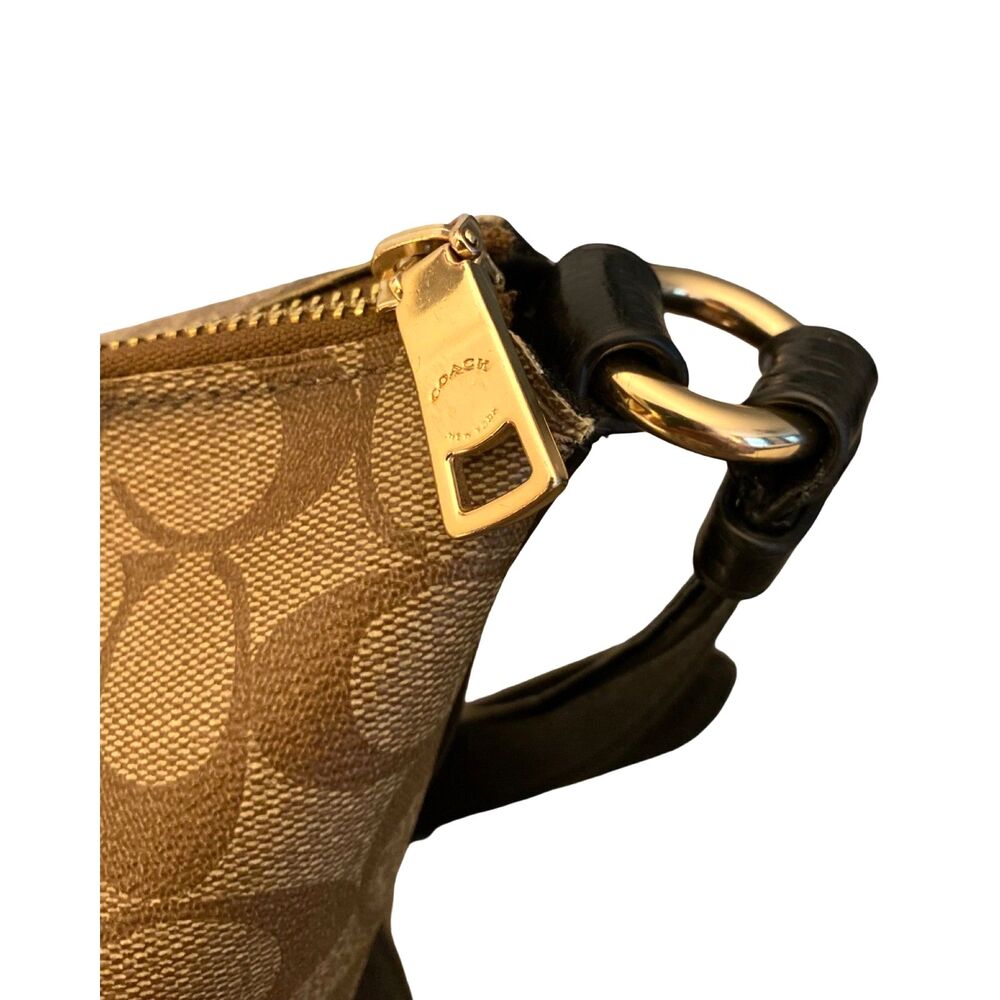 Coach Paxton Duffle Bag Signature Canvas Crossbody Shoulder Gold Chain Leather - Picture 8 of 16